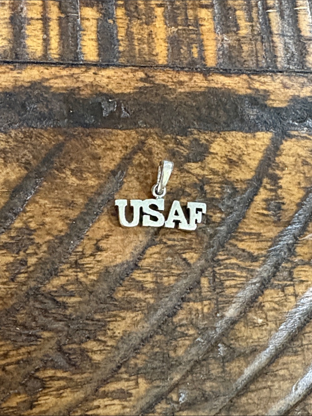 USAF Sterling Silver Letter Pendant Necklace Charm